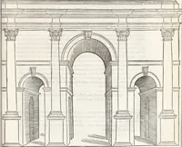 An illustration from Vrbis Romae topographia : nvper ab ipso avctore nonnvllis erroribvs svblatis emandata, addita etiam interpretatione nominum quæ unica litera uel syllaba in antiquis titulis scripta inueniuntur : cvi etiam ab eodem adiectae svnt qvam breuissimæ obseruationes de prænomine, nomine, & cognomine de quibus etsi multi multa scripsere nemo tamen hactenus rei ueritatem attigisse videtur (1544)
