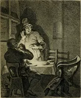An illustration from De groote schouburgh der Nederlantsche konstschilders en schilderessen : waar van 'er veele met hunne beeltenissen ten tooneel verschynen, en hun levensgedrag en konstwerken beschreven worden: zynde een vervolg op het Schilderboek van K. v. Mander ... (1753)