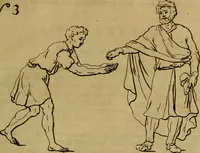 An illustration from Groot schilderboek : waar in de schilderkonst in al haar deelen grondig werd onderweezen, ook door redeneeringen en printverbeeldingen verklaard : met voorbeelden uyt de beste konst-stukken der oude en nieuwe puyk-schilderen bevestigd : en derzelver wel- en misstand aangeweezen (1712)