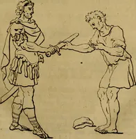 An illustration from Groot schilderboek : waar in de schilderkonst in al haar deelen grondig werd onderweezen, ook door redeneeringen en printverbeeldingen verklaard : met voorbeelden uyt de beste konst-stukken der oude en nieuwe puyk-schilderen bevestigd : en derzelver wel- en misstand aangeweezen (1712)