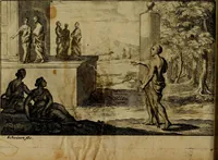 An illustration from Groot schilderboek : waar in de schilderkonst in al haar deelen grondig werd onderweezen, ook door redeneeringen en printverbeeldingen verklaard : met voorbeelden uyt de beste konst-stukken der oude en nieuwe puyk-schilderen bevestigd : en derzelver wel- en misstand aangeweezen (1712)