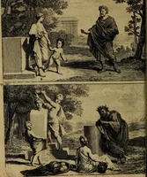 Picture 39 of 110 from Groot schilderboek : waar in de schilderkonst in al haar deelen grondig werd onderweezen, ook door redeneeringen en printverbeeldingen verklaard : met voorbeelden uyt de beste konst-stukken der oude en nieuwe puyk-schilderen bevestigd : en derzelver wel- en misstand aangeweezen (1712), leaf 299