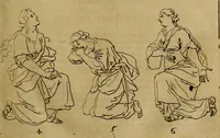 An illustration from Groot schilderboek : waar in de schilderkonst in al haar deelen grondig werd onderweezen, ook door redeneeringen en printverbeeldingen verklaard : met voorbeelden uyt de beste konst-stukken der oude en nieuwe puyk-schilderen bevestigd : en derzelver wel- en misstand aangeweezen (1712)