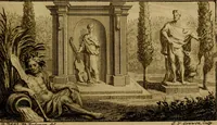 An illustration from Groot schilderboek : waar in de schilderkonst in al haar deelen grondig werd onderweezen, ook door redeneeringen en printverbeeldingen verklaard : met voorbeelden uyt de beste konst-stukken der oude en nieuwe puyk-schilderen bevestigd : en derzelver wel- en misstand aangeweezen (1712)