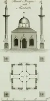 An illustration from Grotesque architecture, or, Rural amusement : consisting of plans, elevations, and sections, for huts, retreats, summer and winter hermitages, terminaries, Chinese, Gothic, and natural grottos, cascades, baths, mosques, Moresque pavilions, grotesque and rustic seats, green-houses, &c. : many of which may be executed with flints, irregular stones, rude branches, and roots of trees : the whole containing twenty-eight new designs, with scales to each : to which is added, an explanation, with the method of executing them (1790)