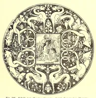 An illustration from Grundriss der keramik in bezug auf das kunstgewerbe. Eine historische darstellung ihres entwickelungsganges in Europa, dem Orient und Ostasien von den ältesten zeiten bis auf die gegenwart. Ein zuverlässiger führer für kunstfreunde, sammler, fabrikanten, modelleure und gewerbeschulen wie auchals ergänzung zur kunstgeschichte (1879)