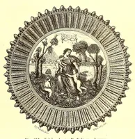 An illustration from Grundriss der keramik in bezug auf das kunstgewerbe. Eine historische darstellung ihres entwickelungsganges in Europa, dem Orient und Ostasien von den ältesten zeiten bis auf die gegenwart. Ein zuverlässiger führer für kunstfreunde, sammler, fabrikanten, modelleure und gewerbeschulen wie auchals ergänzung zur kunstgeschichte (1879)
