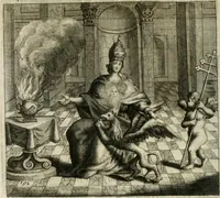 An illustration from Gryphus principalis, sive, Typus boni principis : XII titulis repræsentatus et reverendissimo ... Ioanni Philippo, S.R.I. principi, episcopo Herbipolensi ... oblatus humillime (1712)