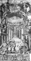 An illustration from Philocophus, or, the deafe and dumbe mans friend : exhibiting the philosophicall verity of that subtile art, which may inable one with an observant eie, to heare what any man speaks by the moving of his lips ... apparently proving, that a man borne deafe and dumbe, may be taught to heare the sound of words with his eie, & thence learne to speake with his tongue (1648)