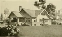 An illustration from Guaranteed building plans with interior views and details : a standard collection of new, original and artistic designs of cottages, bungalows, residences and flats of frame, brick, cement, plaster, concrete blocks, hollow tile, stucco, etc. and farm buildings of all descriptions together with interior and exterior details and interior views arranged and described by William A. Radford. (1915)