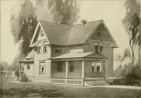 An illustration from Guaranteed building plans with interior views and details : a standard collection of new, original and artistic designs of cottages, bungalows, residences and flats of frame, brick, cement, plaster, concrete blocks, hollow tile, stucco, etc. and farm buildings of all descriptions together with interior and exterior details and interior views arranged and described by William A. Radford. (1915)