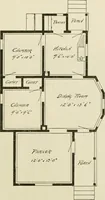 Picture 222 of 539 from Guaranteed building plans with interior views and details : a standard collection of new, original and artistic designs of cottages, bungalows, residences and flats of frame, brick, cement, plaster, concrete blocks, hollow tile, stucco, etc. and farm buildings of all descriptions together with interior and exterior details and interior views arranged and described by William A. Radford. (1915), leaf 104