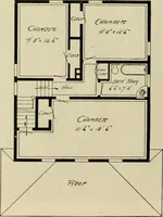 An illustration from Guaranteed building plans with interior views and details : a standard collection of new, original and artistic designs of cottages, bungalows, residences and flats of frame, brick, cement, plaster, concrete blocks, hollow tile, stucco, etc. and farm buildings of all descriptions together with interior and exterior details and interior views arranged and described by William A. Radford. (1915)