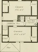 An illustration from Guaranteed building plans with interior views and details : a standard collection of new, original and artistic designs of cottages, bungalows, residences and flats of frame, brick, cement, plaster, concrete blocks, hollow tile, stucco, etc. and farm buildings of all descriptions together with interior and exterior details and interior views arranged and described by William A. Radford. (1915)