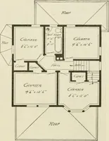 An illustration from Guaranteed building plans with interior views and details : a standard collection of new, original and artistic designs of cottages, bungalows, residences and flats of frame, brick, cement, plaster, concrete blocks, hollow tile, stucco, etc. and farm buildings of all descriptions together with interior and exterior details and interior views arranged and described by William A. Radford. (1915)