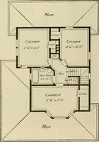 An illustration from Guaranteed building plans with interior views and details : a standard collection of new, original and artistic designs of cottages, bungalows, residences and flats of frame, brick, cement, plaster, concrete blocks, hollow tile, stucco, etc. and farm buildings of all descriptions together with interior and exterior details and interior views arranged and described by William A. Radford. (1915)