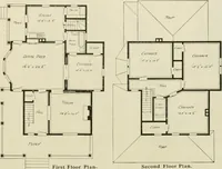An illustration from Guaranteed building plans with interior views and details : a standard collection of new, original and artistic designs of cottages, bungalows, residences and flats of frame, brick, cement, plaster, concrete blocks, hollow tile, stucco, etc. and farm buildings of all descriptions together with interior and exterior details and interior views arranged and described by William A. Radford. (1915)
