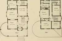 An illustration from Guaranteed building plans with interior views and details : a standard collection of new, original and artistic designs of cottages, bungalows, residences and flats of frame, brick, cement, plaster, concrete blocks, hollow tile, stucco, etc. and farm buildings of all descriptions together with interior and exterior details and interior views arranged and described by William A. Radford. (1915)