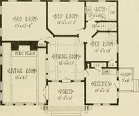 Picture 265 of 539 from Guaranteed building plans with interior views and details : a standard collection of new, original and artistic designs of cottages, bungalows, residences and flats of frame, brick, cement, plaster, concrete blocks, hollow tile, stucco, etc. and farm buildings of all descriptions together with interior and exterior details and interior views arranged and described by William A. Radford. (1915), leaf 120