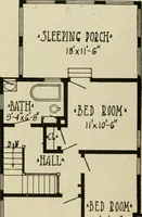 An illustration from Guaranteed building plans with interior views and details : a standard collection of new, original and artistic designs of cottages, bungalows, residences and flats of frame, brick, cement, plaster, concrete blocks, hollow tile, stucco, etc. and farm buildings of all descriptions together with interior and exterior details and interior views arranged and described by William A. Radford. (1915)