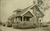 An illustration from Guaranteed building plans with interior views and details : a standard collection of new, original and artistic designs of cottages, bungalows, residences and flats of frame, brick, cement, plaster, concrete blocks, hollow tile, stucco, etc. and farm buildings of all descriptions together with interior and exterior details and interior views arranged and described by William A. Radford. (1915)
