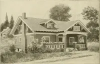 An illustration from Guaranteed building plans with interior views and details : a standard collection of new, original and artistic designs of cottages, bungalows, residences and flats of frame, brick, cement, plaster, concrete blocks, hollow tile, stucco, etc. and farm buildings of all descriptions together with interior and exterior details and interior views arranged and described by William A. Radford. (1915)