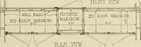 An illustration from Guaranteed building plans with interior views and details : a standard collection of new, original and artistic designs of cottages, bungalows, residences and flats of frame, brick, cement, plaster, concrete blocks, hollow tile, stucco, etc. and farm buildings of all descriptions together with interior and exterior details and interior views arranged and described by William A. Radford. (1915)