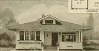 An illustration from Guaranteed building plans with interior views and details : a standard collection of new, original and artistic designs of cottages, bungalows, residences and flats of frame, brick, cement, plaster, concrete blocks, hollow tile, stucco, etc. and farm buildings of all descriptions together with interior and exterior details and interior views arranged and described by William A. Radford. (1915)