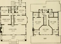Picture 329 of 539 from Guaranteed building plans with interior views and details : a standard collection of new, original and artistic designs of cottages, bungalows, residences and flats of frame, brick, cement, plaster, concrete blocks, hollow tile, stucco, etc. and farm buildings of all descriptions together with interior and exterior details and interior views arranged and described by William A. Radford. (1915), leaf 149