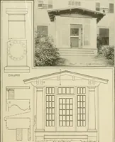 An illustration from Guaranteed building plans with interior views and details : a standard collection of new, original and artistic designs of cottages, bungalows, residences and flats of frame, brick, cement, plaster, concrete blocks, hollow tile, stucco, etc. and farm buildings of all descriptions together with interior and exterior details and interior views arranged and described by William A. Radford. (1915)