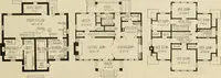 An illustration from Guaranteed building plans with interior views and details : a standard collection of new, original and artistic designs of cottages, bungalows, residences and flats of frame, brick, cement, plaster, concrete blocks, hollow tile, stucco, etc. and farm buildings of all descriptions together with interior and exterior details and interior views arranged and described by William A. Radford. (1915)