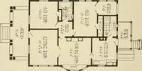 An illustration from Guaranteed building plans with interior views and details : a standard collection of new, original and artistic designs of cottages, bungalows, residences and flats of frame, brick, cement, plaster, concrete blocks, hollow tile, stucco, etc. and farm buildings of all descriptions together with interior and exterior details and interior views arranged and described by William A. Radford. (1915)