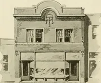 An illustration from Guaranteed building plans with interior views and details : a standard collection of new, original and artistic designs of cottages, bungalows, residences and flats of frame, brick, cement, plaster, concrete blocks, hollow tile, stucco, etc. and farm buildings of all descriptions together with interior and exterior details and interior views arranged and described by William A. Radford. (1915)