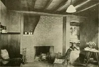 An illustration from Guaranteed building plans with interior views and details : a standard collection of new, original and artistic designs of cottages, bungalows, residences and flats of frame, brick, cement, plaster, concrete blocks, hollow tile, stucco, etc. and farm buildings of all descriptions together with interior and exterior details and interior views arranged and described by William A. Radford. (1915)