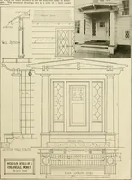 An illustration from Guaranteed building plans with interior views and details : a standard collection of new, original and artistic designs of cottages, bungalows, residences and flats of frame, brick, cement, plaster, concrete blocks, hollow tile, stucco, etc. and farm buildings of all descriptions together with interior and exterior details and interior views arranged and described by William A. Radford. (1915)