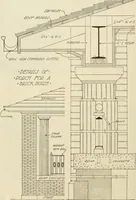 An illustration from Guaranteed building plans with interior views and details : a standard collection of new, original and artistic designs of cottages, bungalows, residences and flats of frame, brick, cement, plaster, concrete blocks, hollow tile, stucco, etc. and farm buildings of all descriptions together with interior and exterior details and interior views arranged and described by William A. Radford. (1915)