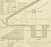 An illustration from Guaranteed building plans with interior views and details : a standard collection of new, original and artistic designs of cottages, bungalows, residences and flats of frame, brick, cement, plaster, concrete blocks, hollow tile, stucco, etc. and farm buildings of all descriptions together with interior and exterior details and interior views arranged and described by William A. Radford. (1915)