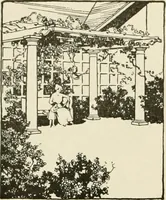 An illustration from Guaranteed building plans with interior views and details : a standard collection of new, original and artistic designs of cottages, bungalows, residences and flats of frame, brick, cement, plaster, concrete blocks, hollow tile, stucco, etc. and farm buildings of all descriptions together with interior and exterior details and interior views arranged and described by William A. Radford. (1915)
