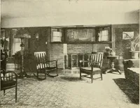 An illustration from Guaranteed building plans with interior views and details : a standard collection of new, original and artistic designs of cottages, bungalows, residences and flats of frame, brick, cement, plaster, concrete blocks, hollow tile, stucco, etc. and farm buildings of all descriptions together with interior and exterior details and interior views arranged and described by William A. Radford. (1915)