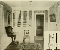 An illustration from Guaranteed building plans with interior views and details : a standard collection of new, original and artistic designs of cottages, bungalows, residences and flats of frame, brick, cement, plaster, concrete blocks, hollow tile, stucco, etc. and farm buildings of all descriptions together with interior and exterior details and interior views arranged and described by William A. Radford. (1915)