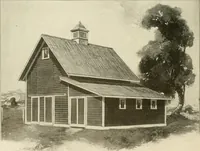 An illustration from Guaranteed building plans with interior views and details : a standard collection of new, original and artistic designs of cottages, bungalows, residences and flats of frame, brick, cement, plaster, concrete blocks, hollow tile, stucco, etc. and farm buildings of all descriptions together with interior and exterior details and interior views arranged and described by William A. Radford. (1915)