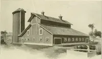 An illustration from Guaranteed building plans with interior views and details : a standard collection of new, original and artistic designs of cottages, bungalows, residences and flats of frame, brick, cement, plaster, concrete blocks, hollow tile, stucco, etc. and farm buildings of all descriptions together with interior and exterior details and interior views arranged and described by William A. Radford. (1915)