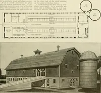 An illustration from Guaranteed building plans with interior views and details : a standard collection of new, original and artistic designs of cottages, bungalows, residences and flats of frame, brick, cement, plaster, concrete blocks, hollow tile, stucco, etc. and farm buildings of all descriptions together with interior and exterior details and interior views arranged and described by William A. Radford. (1915)
