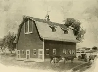An illustration from Guaranteed building plans with interior views and details : a standard collection of new, original and artistic designs of cottages, bungalows, residences and flats of frame, brick, cement, plaster, concrete blocks, hollow tile, stucco, etc. and farm buildings of all descriptions together with interior and exterior details and interior views arranged and described by William A. Radford. (1915)