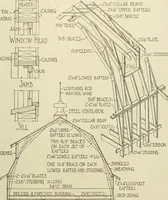 An illustration from Guaranteed building plans with interior views and details : a standard collection of new, original and artistic designs of cottages, bungalows, residences and flats of frame, brick, cement, plaster, concrete blocks, hollow tile, stucco, etc. and farm buildings of all descriptions together with interior and exterior details and interior views arranged and described by William A. Radford. (1915)