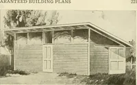 An illustration from Guaranteed building plans with interior views and details : a standard collection of new, original and artistic designs of cottages, bungalows, residences and flats of frame, brick, cement, plaster, concrete blocks, hollow tile, stucco, etc. and farm buildings of all descriptions together with interior and exterior details and interior views arranged and described by William A. Radford. (1915)