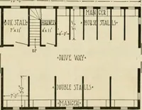 An illustration from Guaranteed building plans with interior views and details : a standard collection of new, original and artistic designs of cottages, bungalows, residences and flats of frame, brick, cement, plaster, concrete blocks, hollow tile, stucco, etc. and farm buildings of all descriptions together with interior and exterior details and interior views arranged and described by William A. Radford. (1915)
