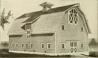 An illustration from Guaranteed building plans with interior views and details : a standard collection of new, original and artistic designs of cottages, bungalows, residences and flats of frame, brick, cement, plaster, concrete blocks, hollow tile, stucco, etc. and farm buildings of all descriptions together with interior and exterior details and interior views arranged and described by William A. Radford. (1915)