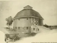 An illustration from Guaranteed building plans with interior views and details : a standard collection of new, original and artistic designs of cottages, bungalows, residences and flats of frame, brick, cement, plaster, concrete blocks, hollow tile, stucco, etc. and farm buildings of all descriptions together with interior and exterior details and interior views arranged and described by William A. Radford. (1915)