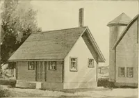 An illustration from Guaranteed building plans with interior views and details : a standard collection of new, original and artistic designs of cottages, bungalows, residences and flats of frame, brick, cement, plaster, concrete blocks, hollow tile, stucco, etc. and farm buildings of all descriptions together with interior and exterior details and interior views arranged and described by William A. Radford. (1915)